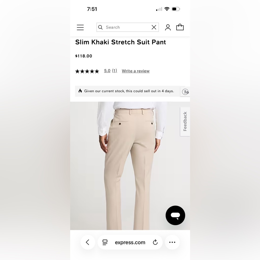 Express Beige Stretch Suit Pants